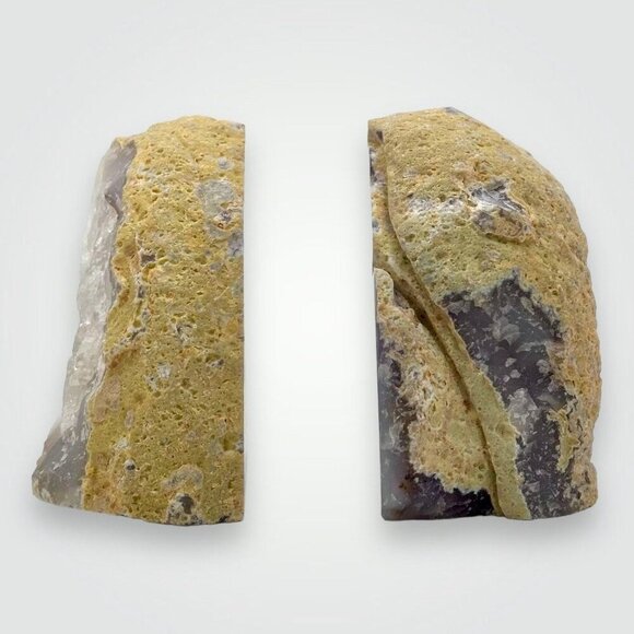 Agate Bookends Crystal Geode Center Natural Stone Book End Bookshelf Decor  (MO) - Picture 7 of 10